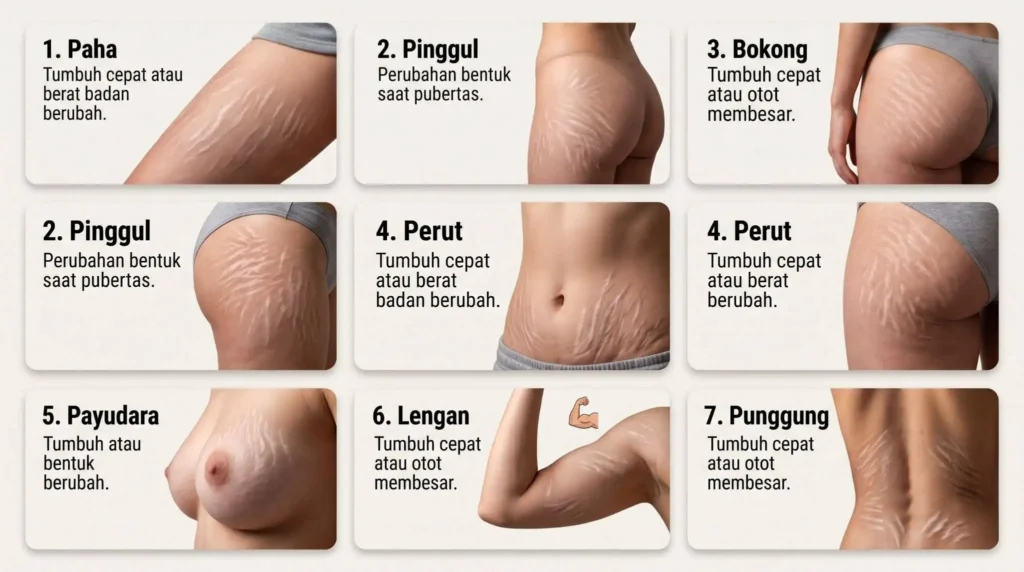Bagian Tubuh yang Biasa Muncul Stretch Mark